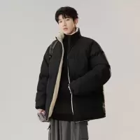 男装潮牌秋冬新款立领棉服男宽松休闲棉衣情侣款双面穿面包服外套