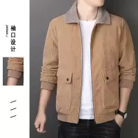 男装秋冬季新款休闲百搭加厚棉衣男士保暖翻领商务休闲夹克男外套