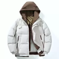 秋冬季新款棉衣男加厚保暖连帽休闲男士棉服棉袄假两件潮牌外套男