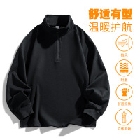 秋冬季男士双面德绒保暖立领半拉链衫长袖卫衣潮流百搭男休闲上衣