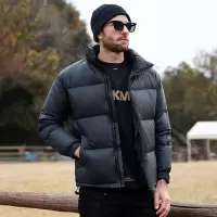 秋冬季立领男装棉服加厚男士冬装棉袄青年棉衣男士纯色连帽外套男