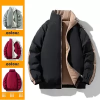 秋冬新款棉衣双面穿夹克潮流情侣款休闲百搭立领面包服青少年外套