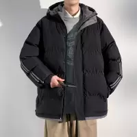 秋冬新款连帽棉服男士宽松加厚保暖棉衣外套上衣棉袄子冬装潮男装