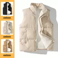 冬装新款马甲男保暖棉服马夹情侣简约潮牌加绒加厚无袖背心外套男