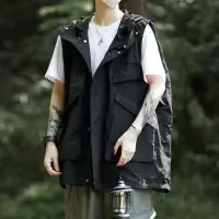 山系登山户外机能工装马甲男穿搭男坎肩背心百搭无袖马夹潮牌外套
