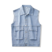 春夏网红牛仔马甲男女同款宽松外穿百搭无袖坎肩工装ins潮流外套