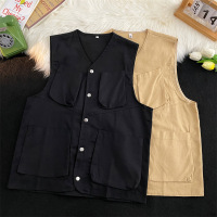 马甲男夏季新款休闲户外宽松工装多口袋外套男潮流百搭开衫背心男