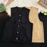 马甲男夏季新款休闲户外宽松工装多口袋外套男潮流百搭开衫背心男