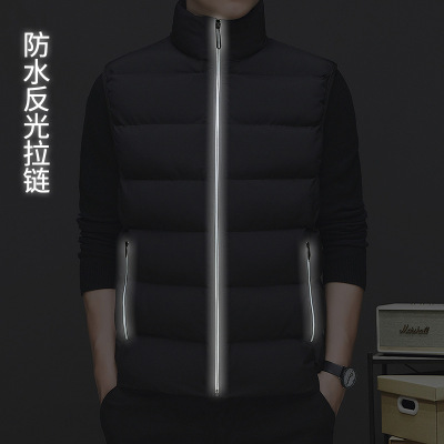 马甲男秋冬季新款立领保暖背心坎肩棉服休闲百搭马夹纯色男士外套