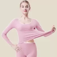 秋冬女士无痕速热保暖内衣套装女双面磨毛加绒女式薄款秋衣裤
