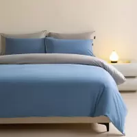 A类60S全棉轻磨毛轻奢纯棉被套床单笠学生宿舍三件套