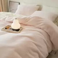 A类纯色简约牛奶绒床上四件套加厚加绒高克重兔毛绒婴儿绒床套件