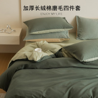 A类贡缎磨毛四件套新款纯棉床单床上被套秋冬季保暖4