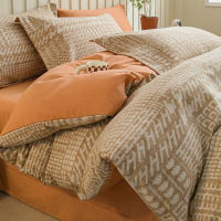 北欧加厚磨毛床上四件套纯棉100被套床单冬季床品三件套床笠4