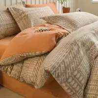 北欧加厚磨毛床上四件套纯棉100被套床单冬季床品三件套床笠4