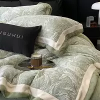 巨保暖加厚9斤保暖牛奶绒四件套 冬天花珊瑚绒被套家纺床品套件