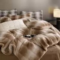 轻奢A类450g皮草兔兔毛绒加厚保暖四件套冬季床上用品三件套