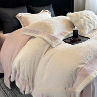 A类全消光花牛奶绒四件套加绒冬季被套感防静电双面绒套件