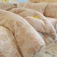 a类加厚花牛奶绒四件套冬季保暖珊瑚绒被套南通法兰绒床上用品