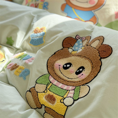 A类卡通可爱四件套纯棉布布儿童学生宿舍四季款被套床单套件