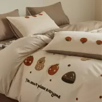 a类陶瓷磨毛100支长绒棉床上四件套纯棉可爱毛巾绣床单三件套