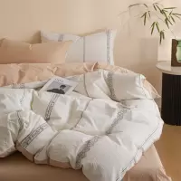 ins博主风纯棉水洗棉提花四件套100被套床单床笠时尚床上用品