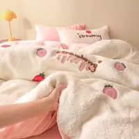 ins少女A类全消光牛奶绒四件套秋冬儿童床品冬季双面珊瑚绒三件套