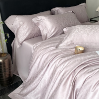 优雅感床品!100支贡缎提花澳棉四件套纯棉床单被套床上用品4