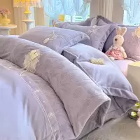 全消光加厚牛奶绒四件套轻奢防静电加绒保暖双面绒秋冬床套件
