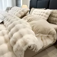 冬季加厚兔毛绒四件套牛奶绒床单被罩南通珊瑚绒床上用品加绒被套