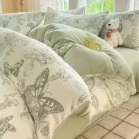 冬季新款A类高克重花加厚保暖床单被套床上四件套