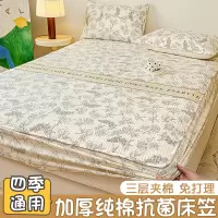 加厚纯棉大豆夹棉床笠单件床套罩床垫保护罩三件套