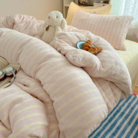 卡通可爱牛奶绒四件套冬季亲肤加厚防静电加绒双面床上用品