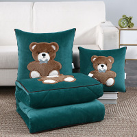 卡通小熊款超厚抱枕被子两用保暖靠垫车载卡通办公室午睡小被子