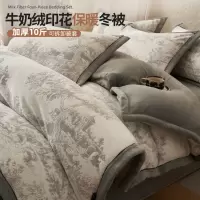 可拆洗牛奶绒被子冬被珊瑚绒棉被冬天加厚保暖被芯被褥全套一整套