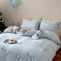 奶乎乎~100S高支磨毛床上四件套纯棉床单被套卡通毛巾绣床品