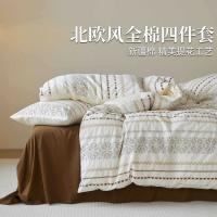 提花感床上四件套新款四季通用纯棉床单被套三件套