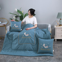 新款13372全棉简约羽毛靠垫被多功能抱枕被 40*40cm 简约羽毛