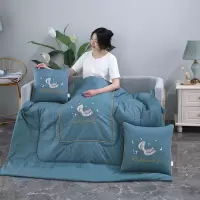 新款13372全棉简约羽毛靠垫被多功能抱枕被 40*40cm 简约羽毛