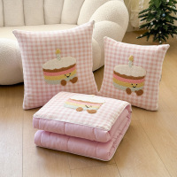 新款lucky baby系列毛巾绣抱枕被两用二合一靠垫被