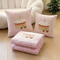 新款lucky baby系列毛巾绣抱枕被两用二合一靠垫被