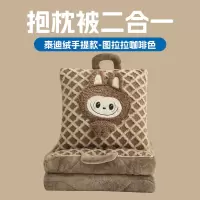 新款加厚泰迪绒图拉拉手提款抱枕被牛奶绒午睡二合一车载靠垫被
