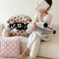 新款加厚甜美可爱牛奶绒抱枕被毛球球二合一两用车子午睡学生靠垫