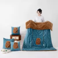 新款牛奶绒多功能抱枕被围巾豚系列 长毛绒 加厚毛绒玩偶