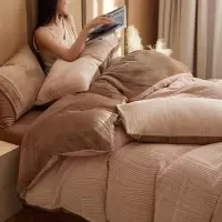 日式A类全消光牛奶绒立体花母婴级四件套冬季加厚床单被套4