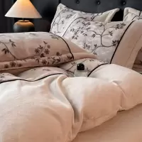 法式轻奢雪貂绒加厚高克重牛奶绒四件套双面绒防静电秋冬床上用品