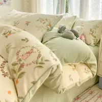 牛奶绒床上四件套冬季加厚新款珊瑚绒加绒宿舍床单被罩三件套