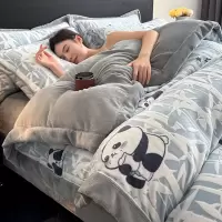 牛奶绒床上四件套珊瑚绒加厚冬季保暖床单被套法兰绒床品三件套