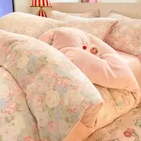 牛奶绒床上四件套秋冬季加厚保暖床单被套三件套新款珊瑚绒