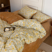 秋冬保暖棉绒四件套A面水晶绒B面全棉被套学生宿舍三件套床上用品